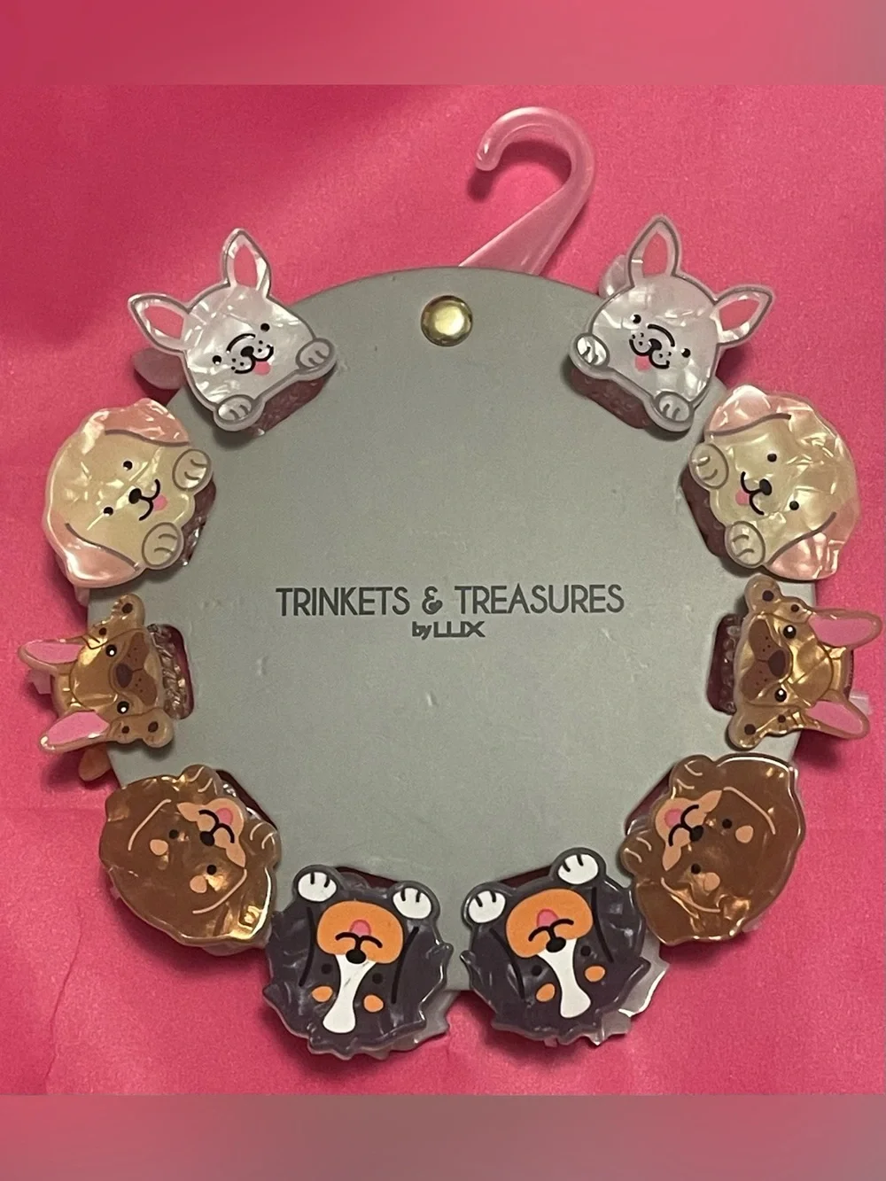 Kid’s Trinkets & Treasures Dog Face Hair Clips - Multi Color - NWT - 10 pcs